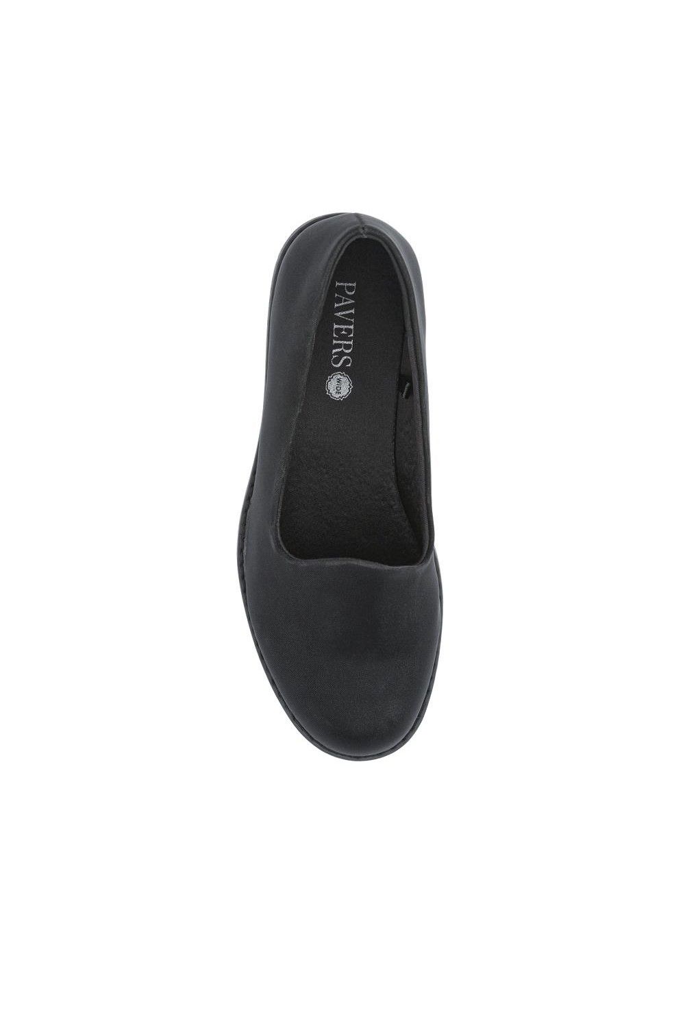 Pavers Wide Fit Casual Slip-On Shoes In Black