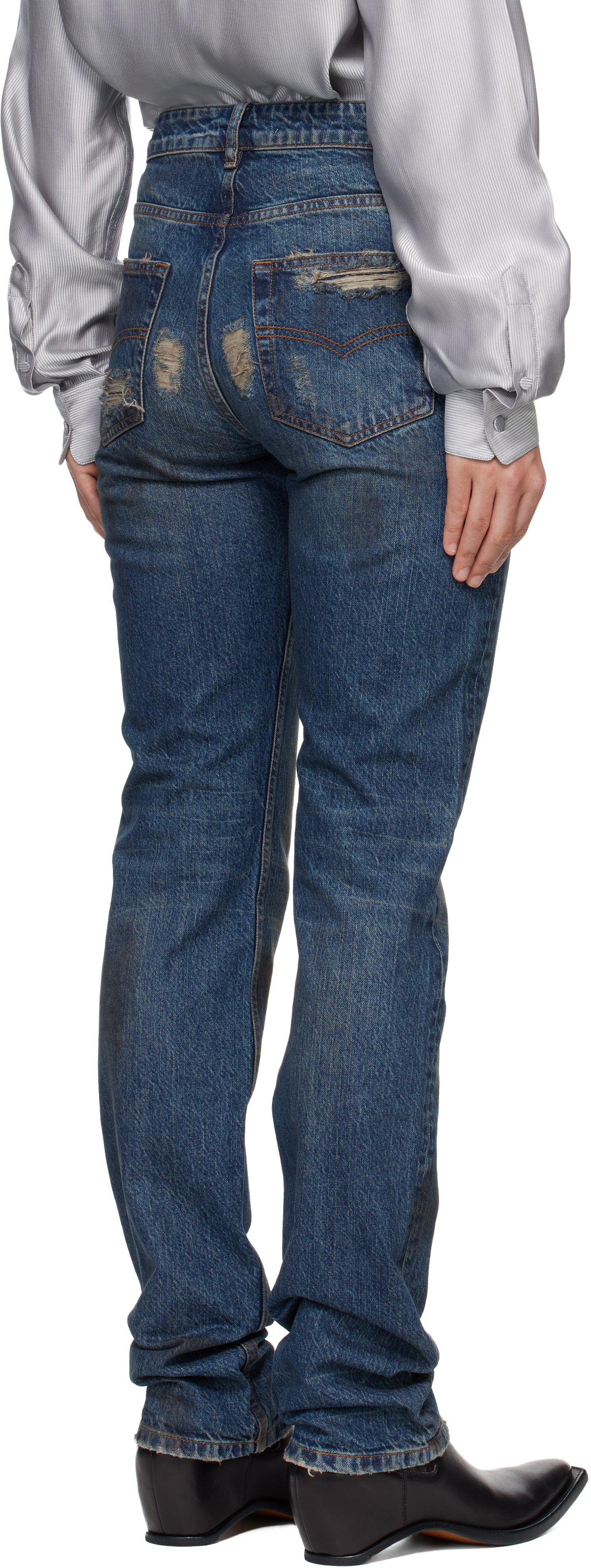 Blue Washed Denim Jeans