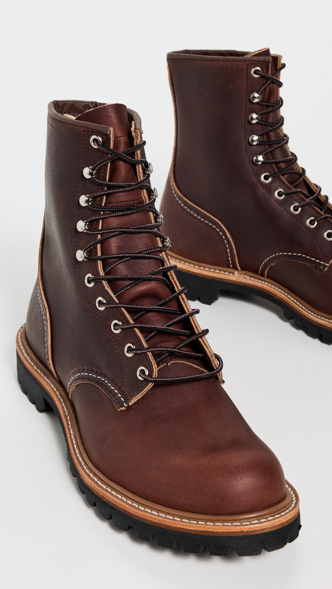 8-Inch Logger Oil Slick Leather Boots Briar Oil Slick
