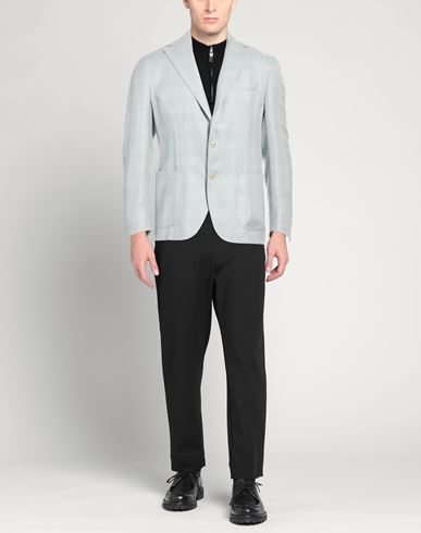 Platinum Man Blazer Light grey Size 40 Cashmere, Silk, Linen