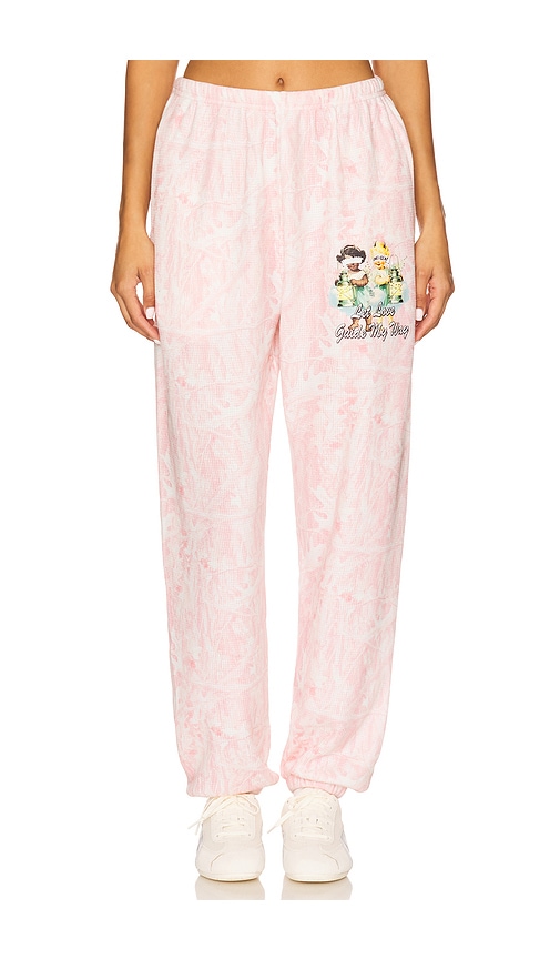 Boys Lie Let Love Guide My Way Kimmy Pants in Pink.  XL. Also in L, M
