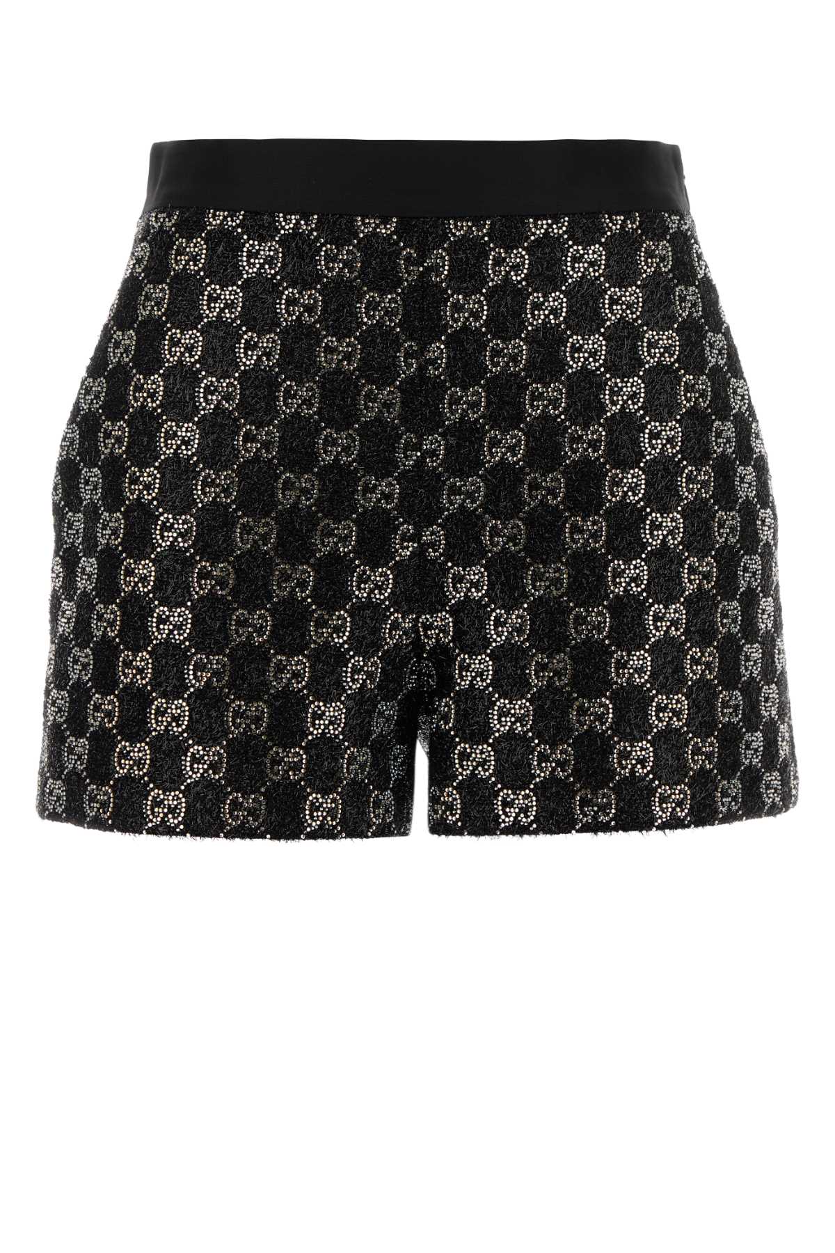 GG Monogram Tweed Bermudas — Black