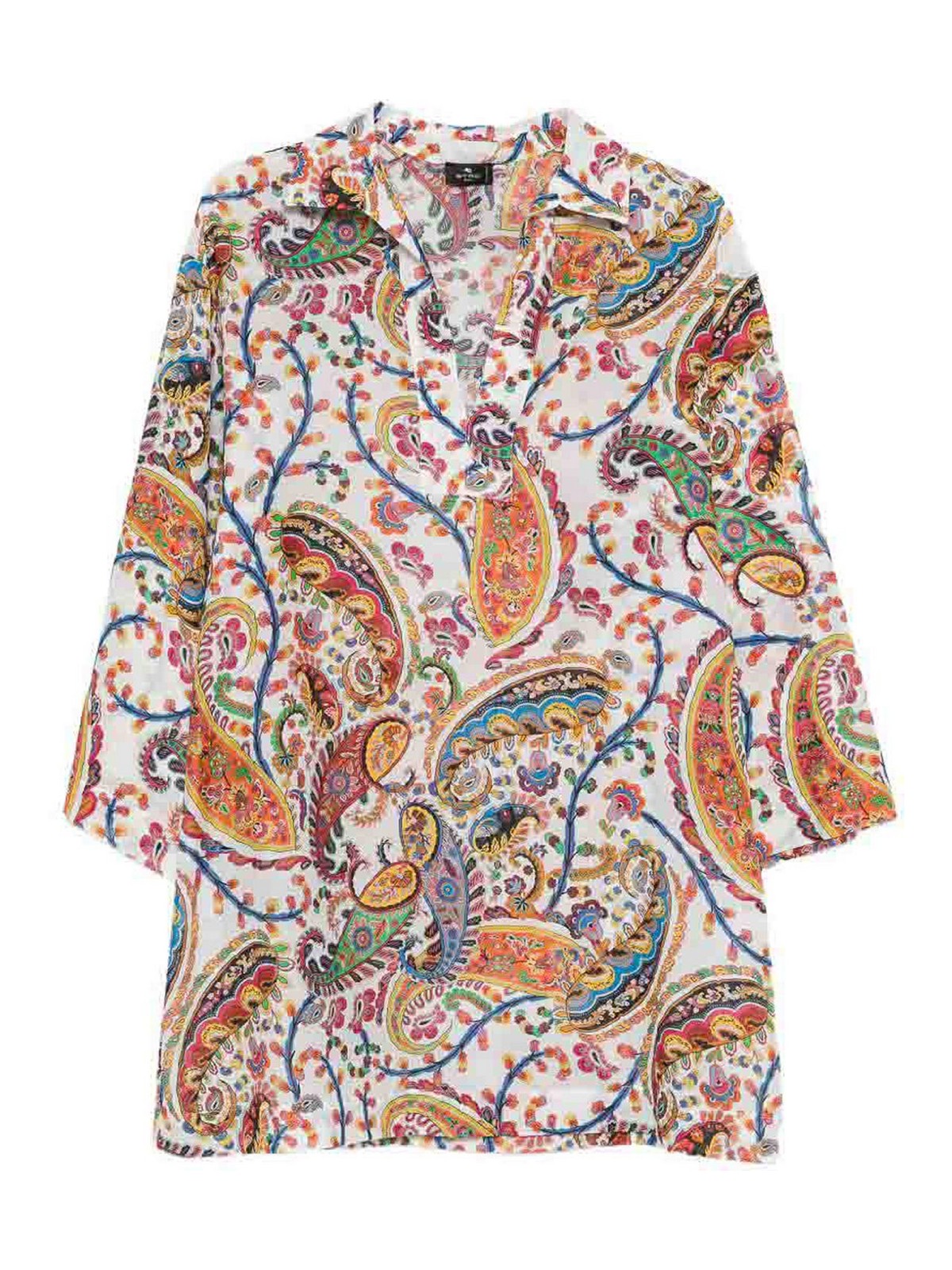 V-Neck Paisley Print Shirt