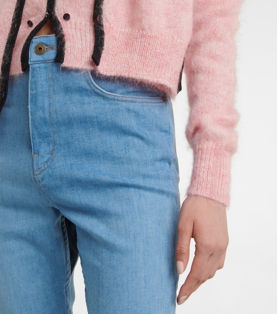 Exclusive to Mytheresa - Paneled high-rise skinny jeans