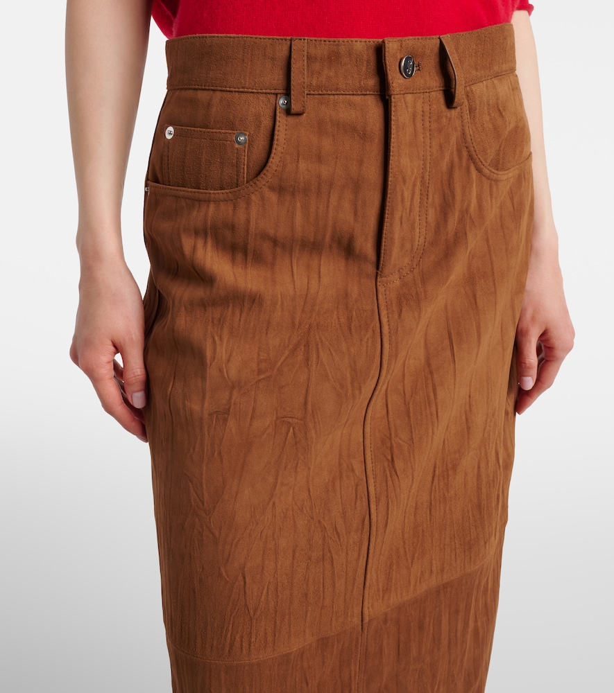 White Label Nayah suede midi skirt