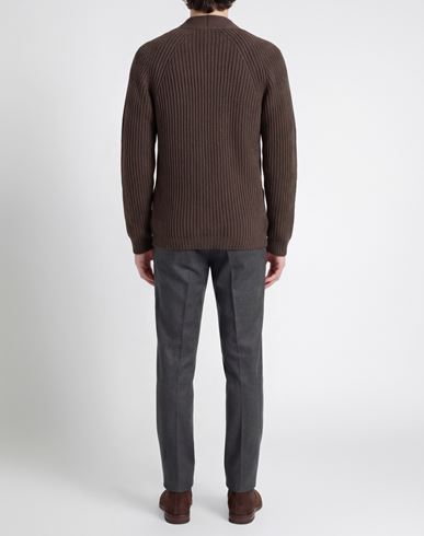 Man Cardigan Taupe Size L Wool, Acrylic, Cashmere