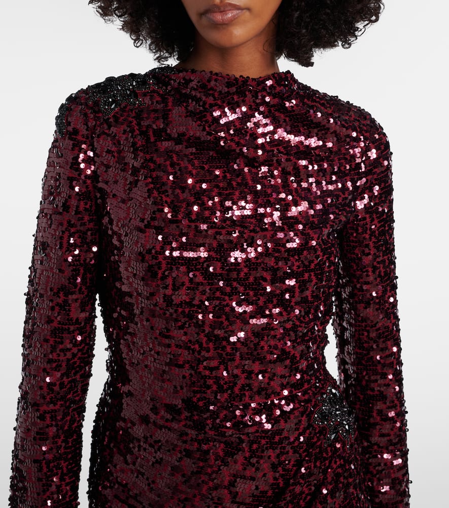 Draped sequined gown
