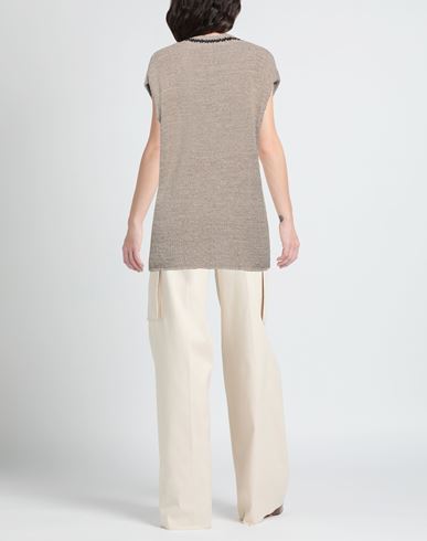 Purotatto Woman Sweater Light brown Size S Cotton, Polyamide
