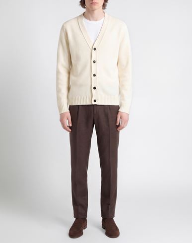 Man Cardigan Ivory Size XL Wool