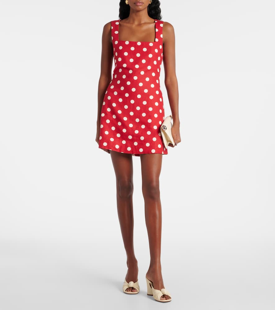 Alice polka-dot linen minidress