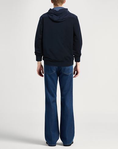 Man Sweatshirt Navy Size XL Cotton, Elastane