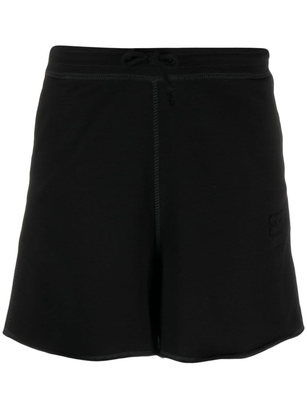 Logo-Patch Organic Cotton Shorts — Black
