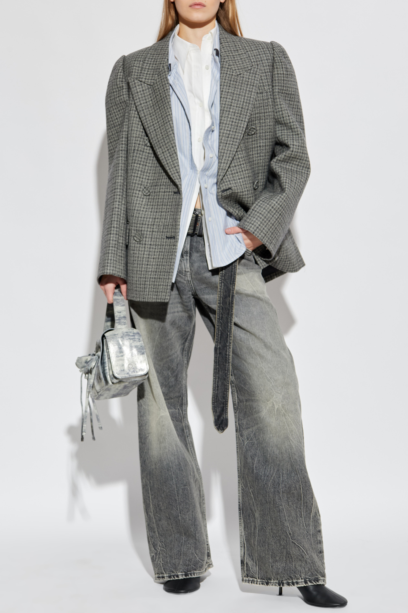 Wool Blazer, Women's, Grey