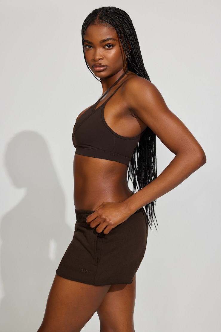 SoftTerry™ Low Rise Shorts - Brown - Women Clothing