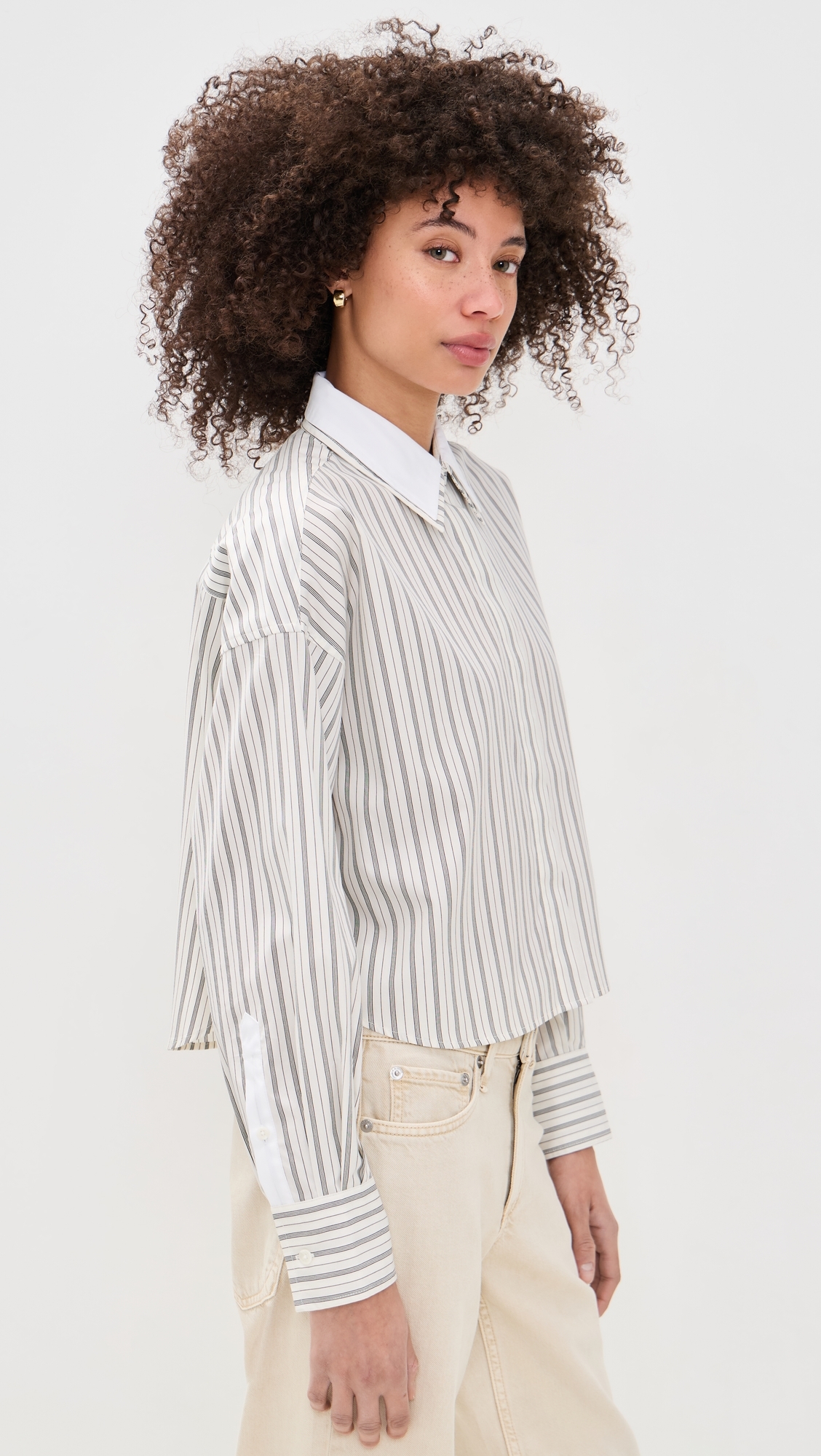 Marin Stripe Layered Shirt Cream Stripe