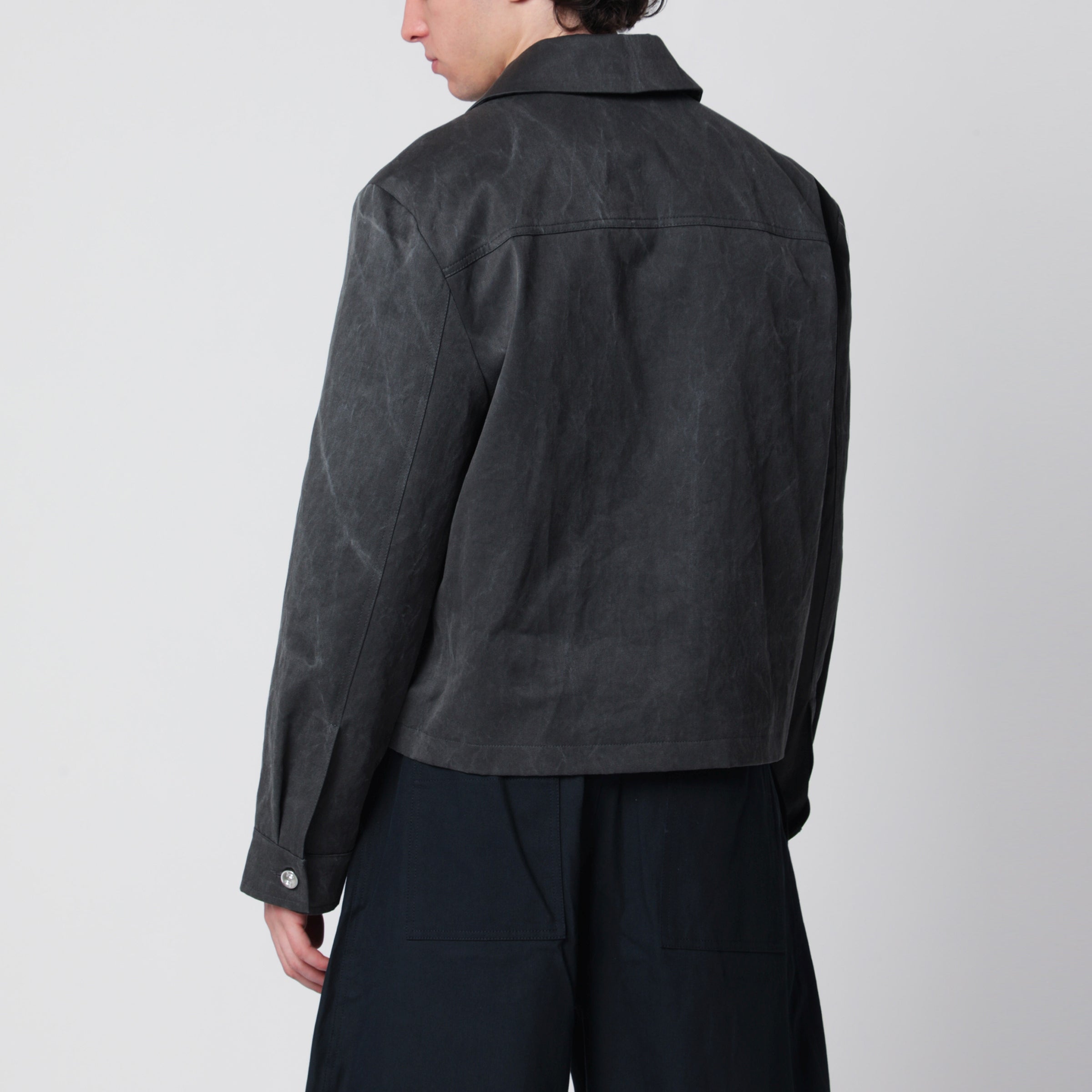 Washed grey Tazio zip-up jacket