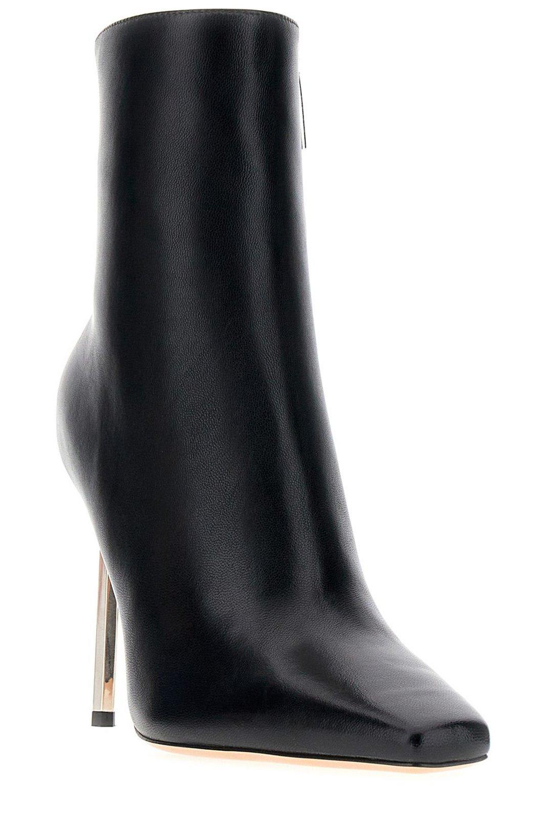 Allen 100mm leather ankle boots - Black