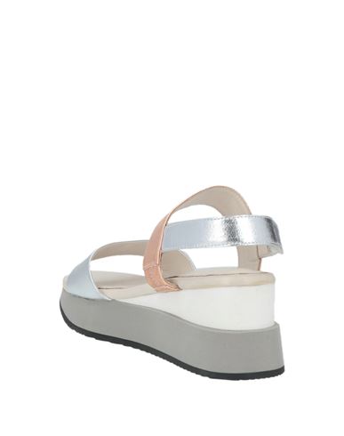 Woman Sandals Silver Size 8 Leather