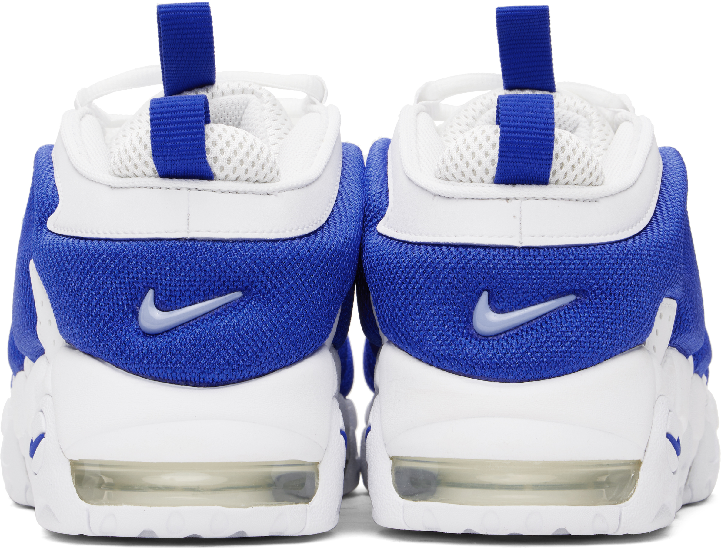 White & Blue Air More Uptempo Low Sneakers
