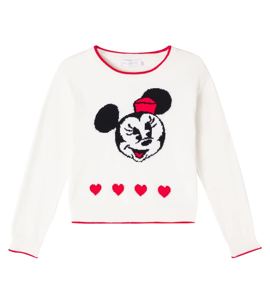 Intarsia cotton and wool sweater