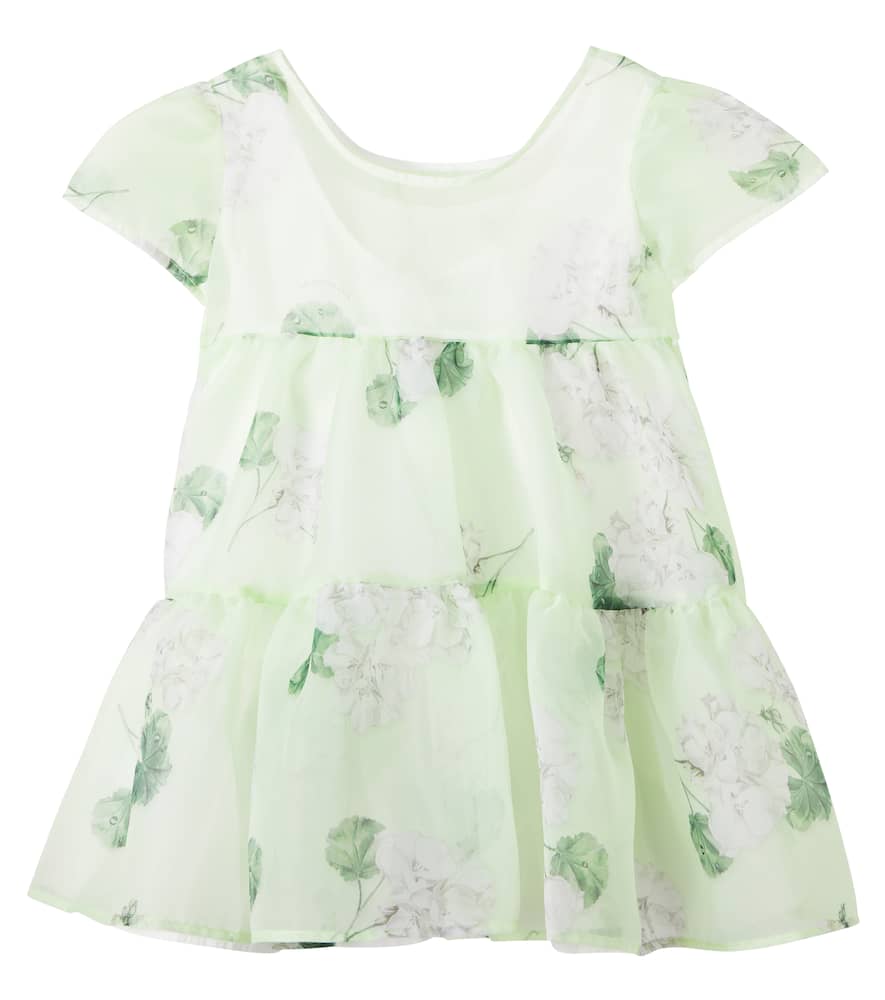 Floral tiered organza dress