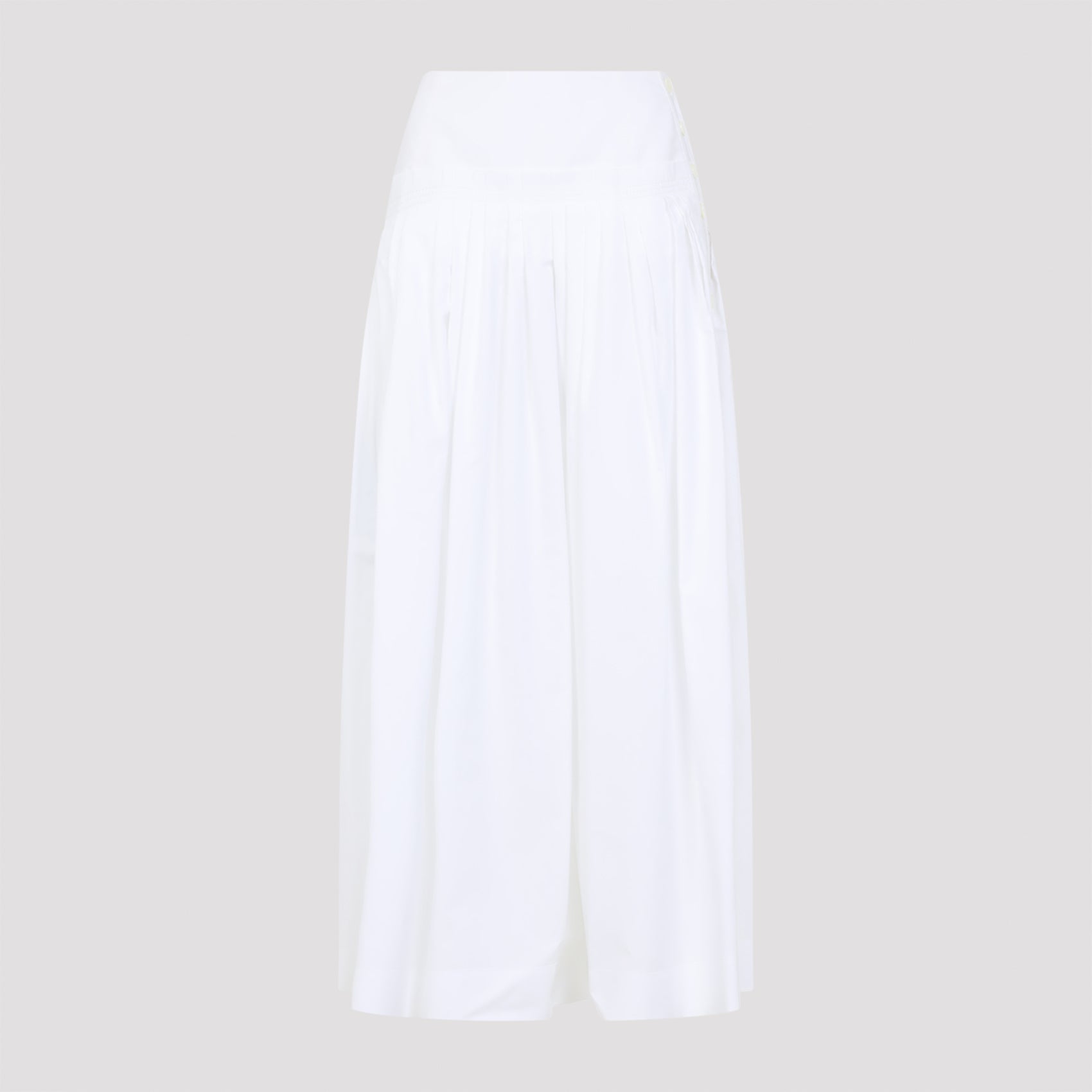 Pleated Buttoned Maxi Skirt
