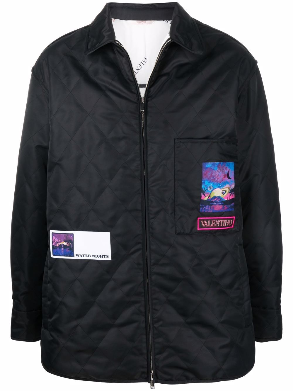 Quilted shirt jacket - Black