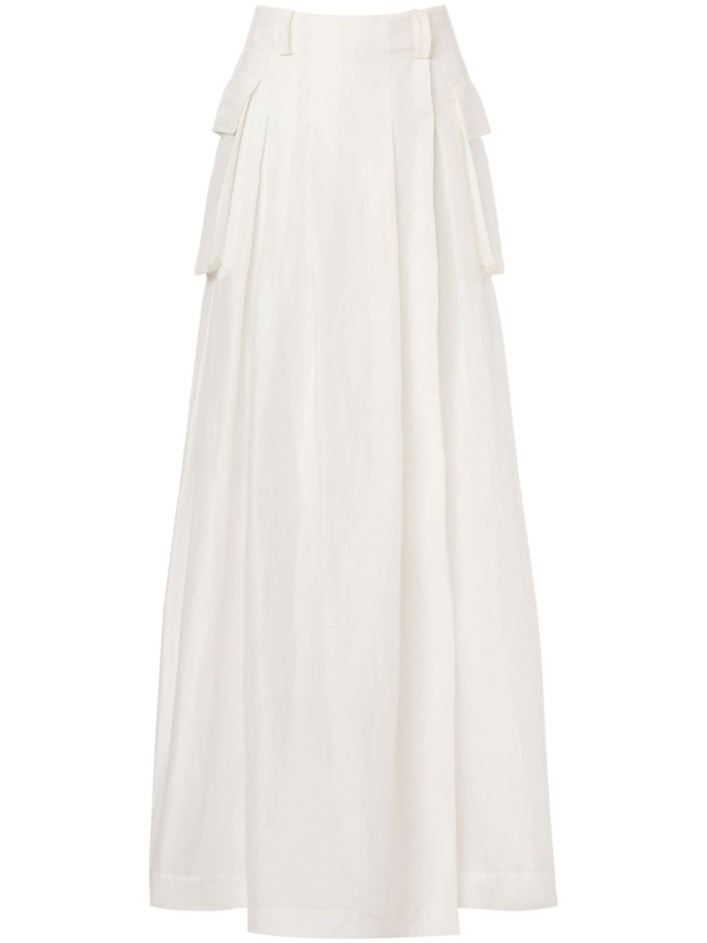 High-waist cargo skirt - White