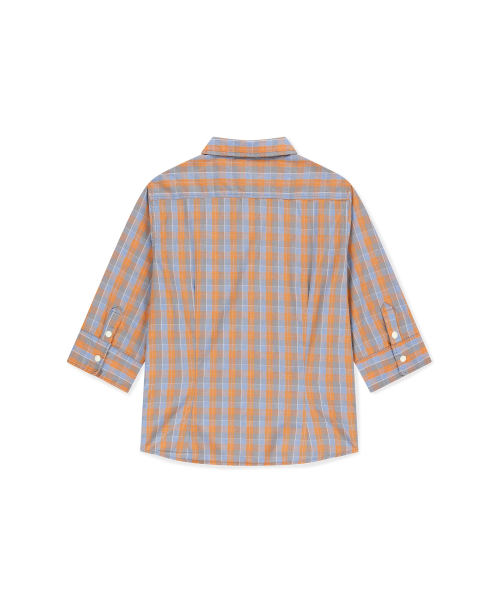 W Plaid 4 Sleeve Shirt Orange