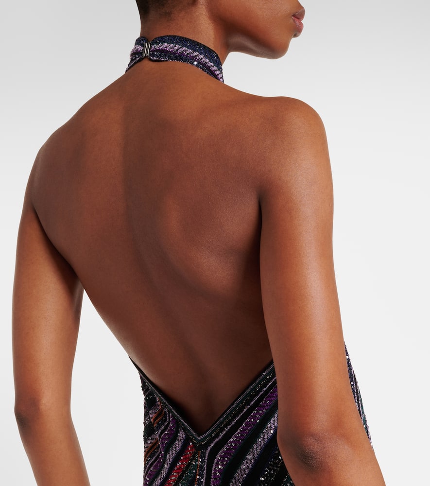 Sequined striped gown