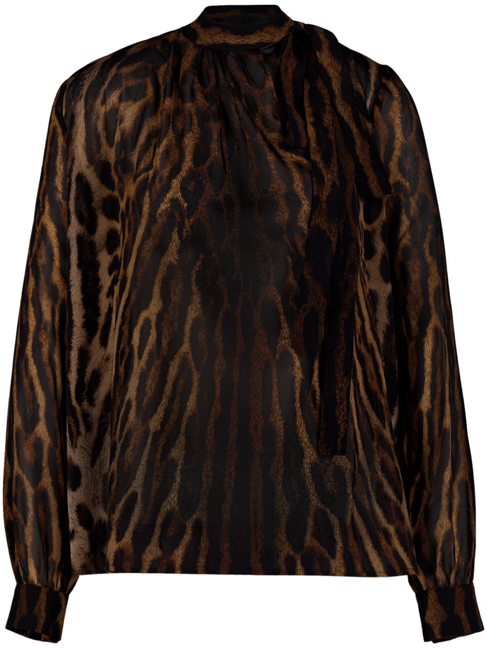 Leopard-print blouse - Brown