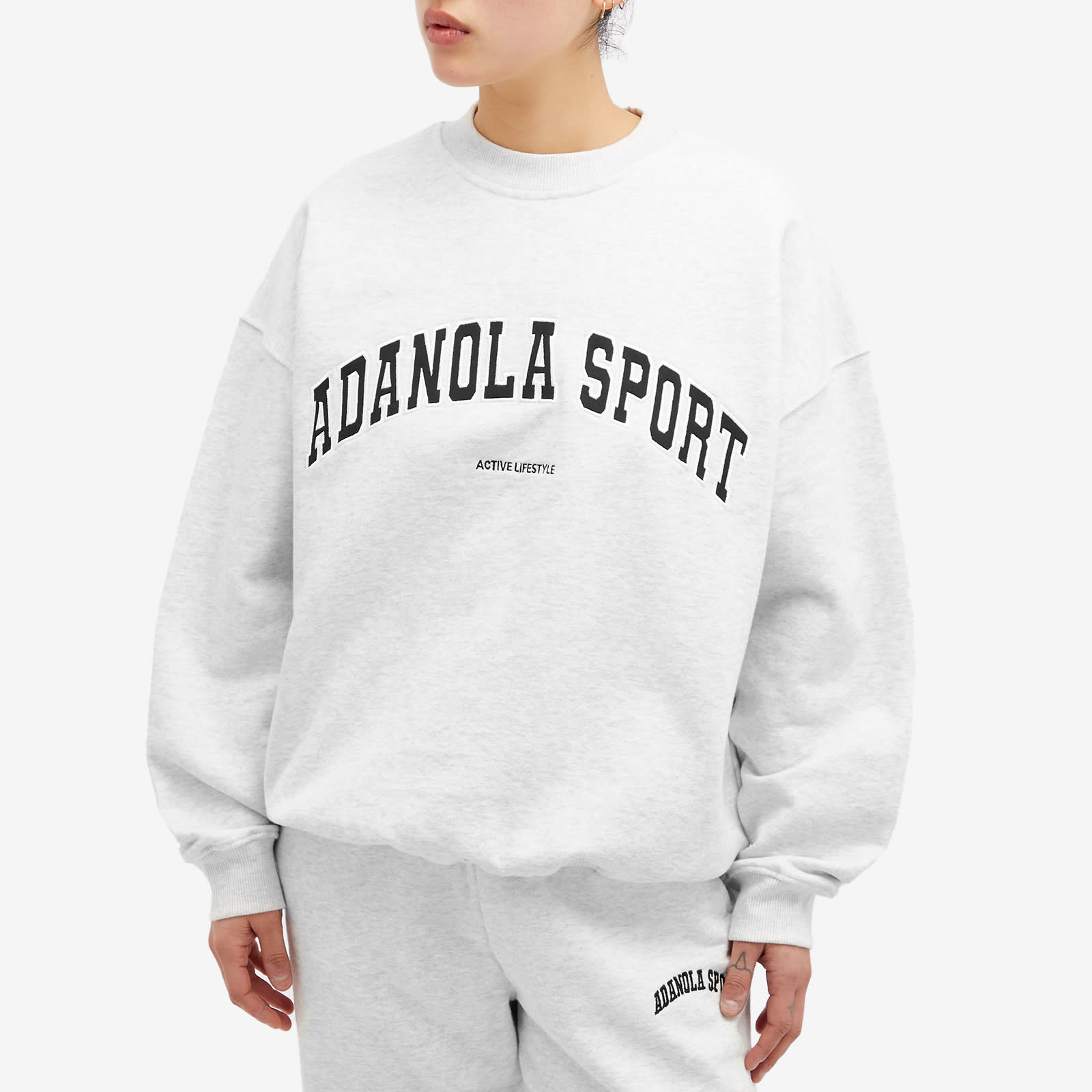 Women's AS Oversized Sweatshirt in Light Grey, Size Large 