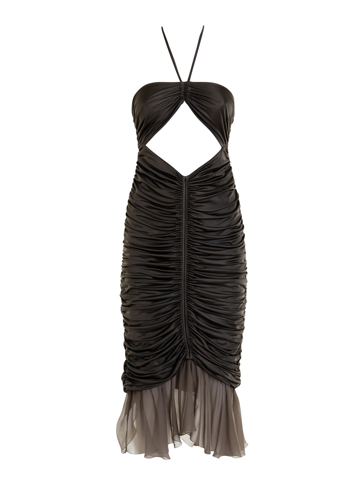 Green silk dress