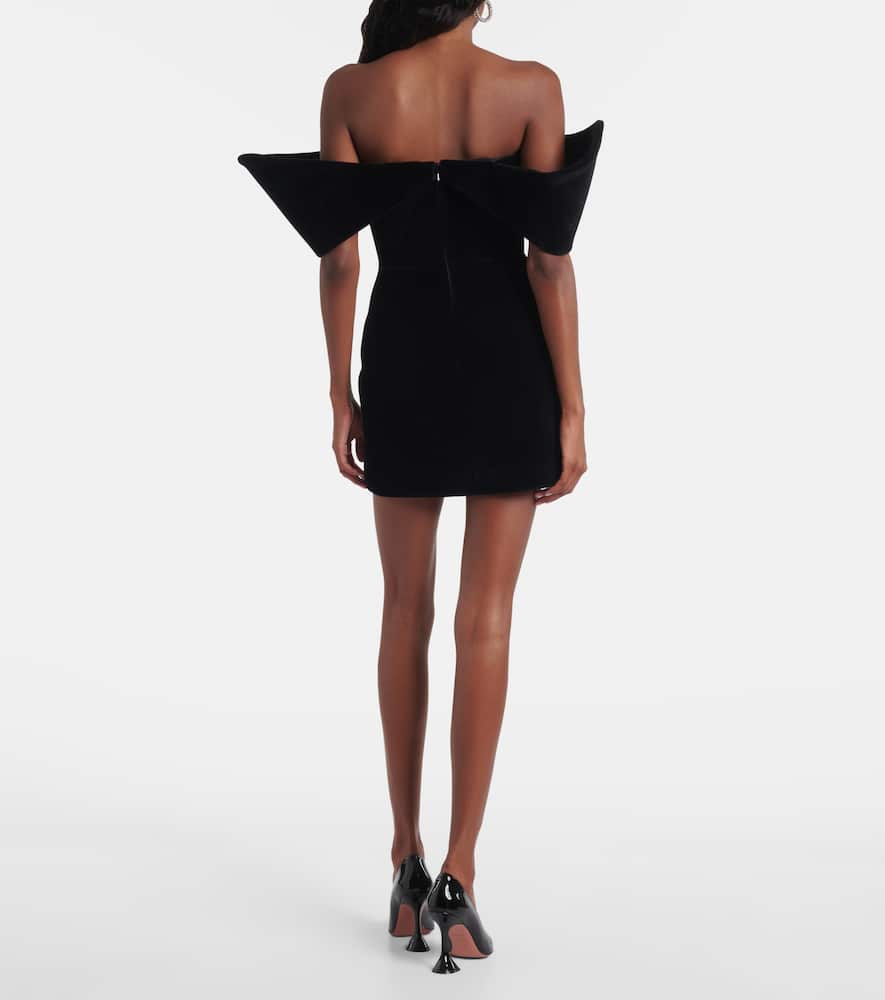 Off-shoulder velvet minidress