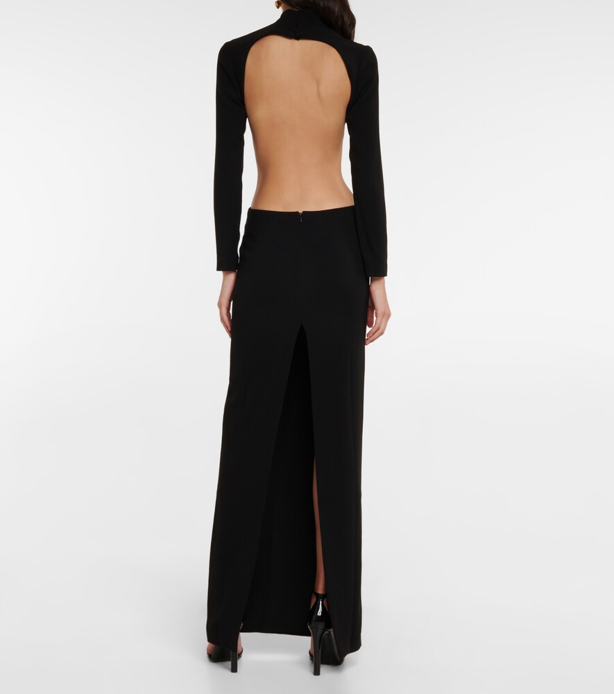Cutout crêpe gown