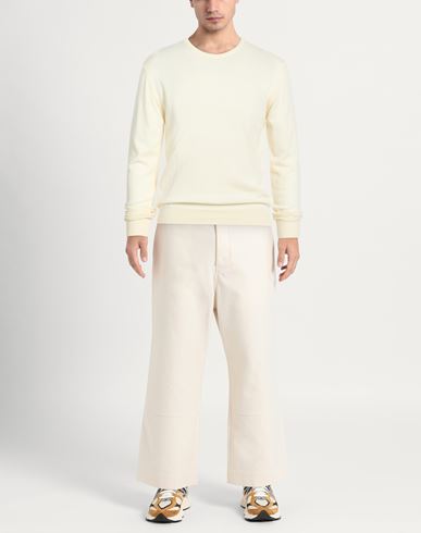 Man Sweater Cream Size 38 Virgin Wool