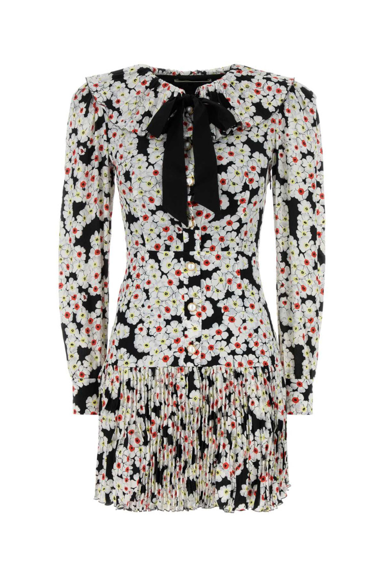 Printed Silk Mini Dress