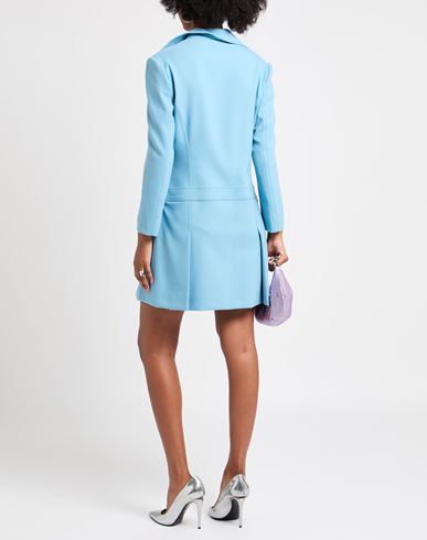 Woman Mini dress Light blue Size 8 Polyester, Virgin Wool, Elastane