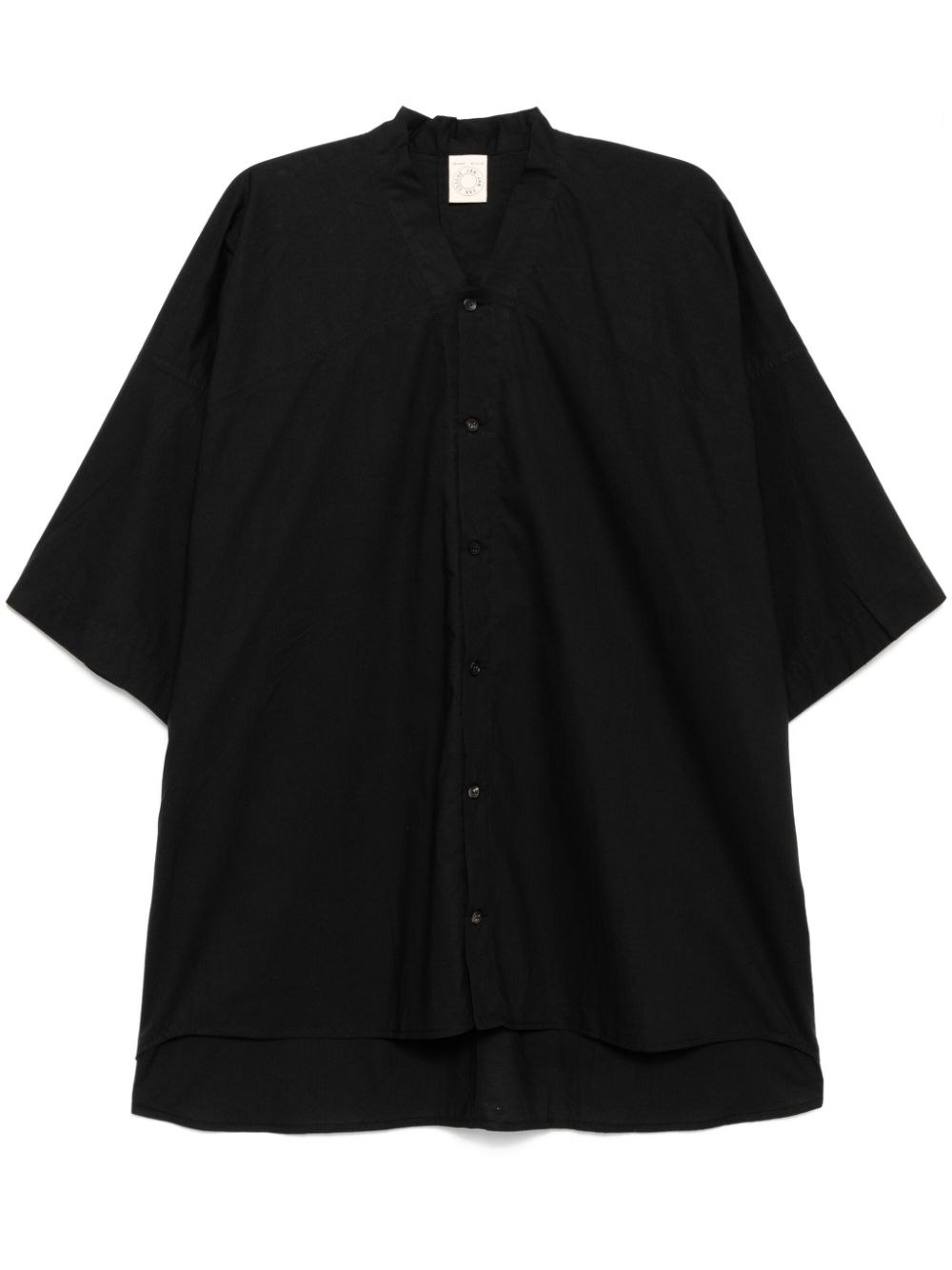 Collarless shirt - Black