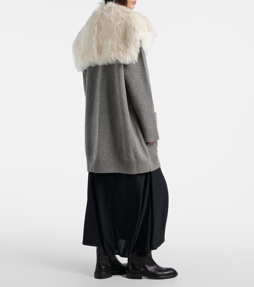 Wool, cotton, and cashmere-blend cardigan