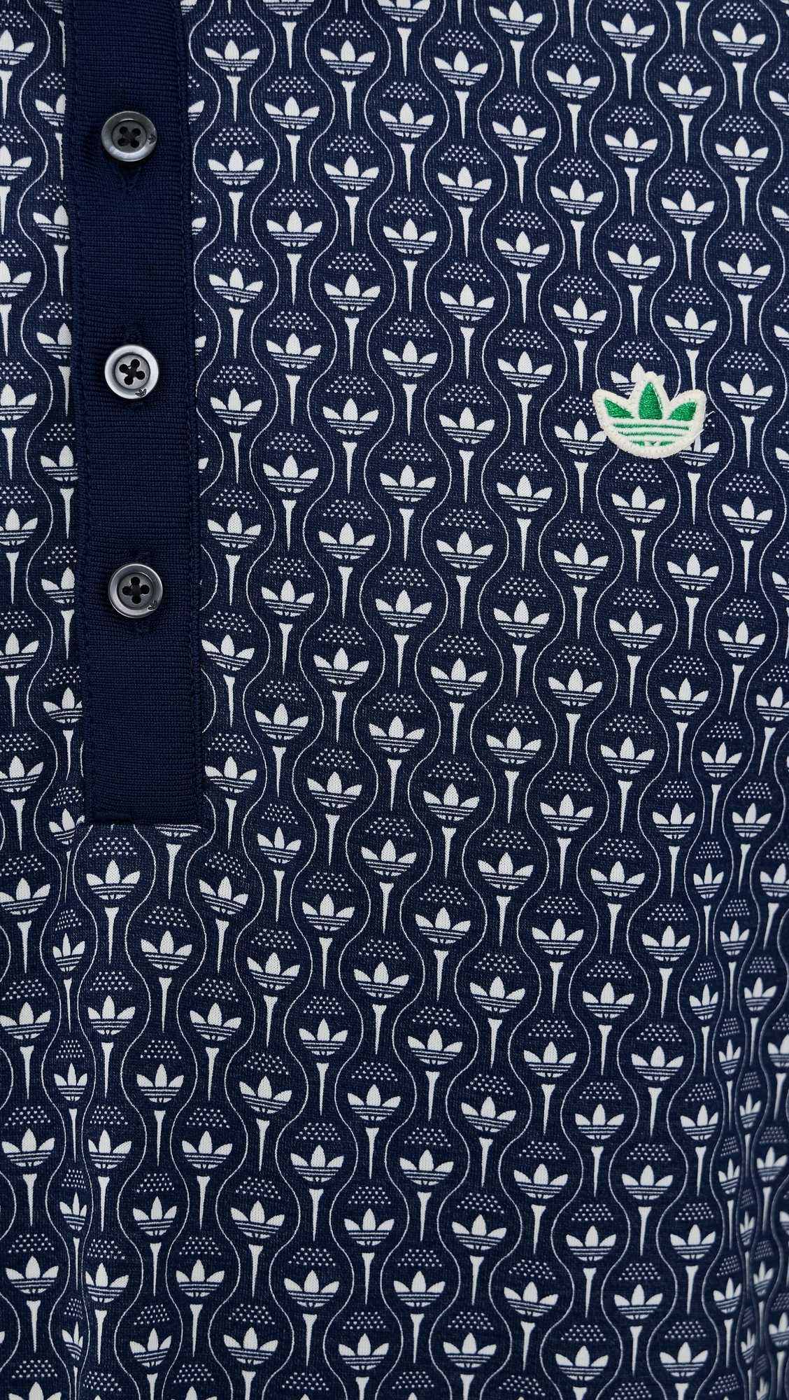 Originals All Over Trefoil Polo Night Indigo/Chalk White