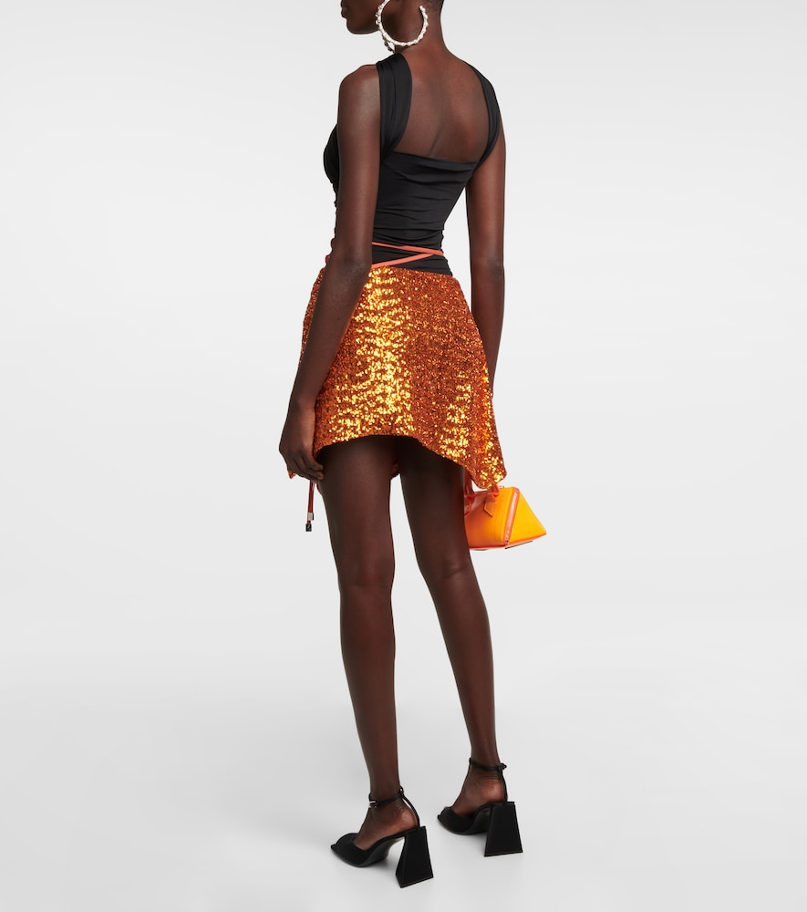 Wrap-around waist miniskirt