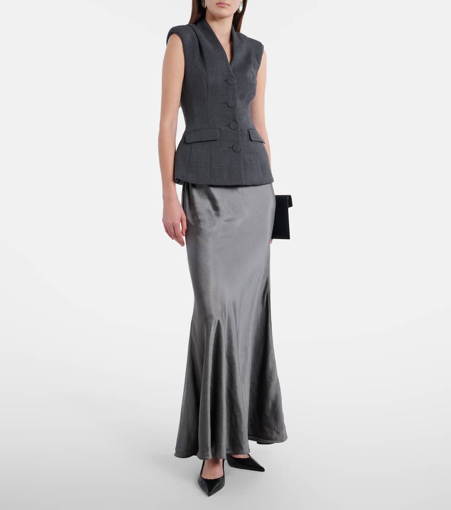 Peplum satin gown