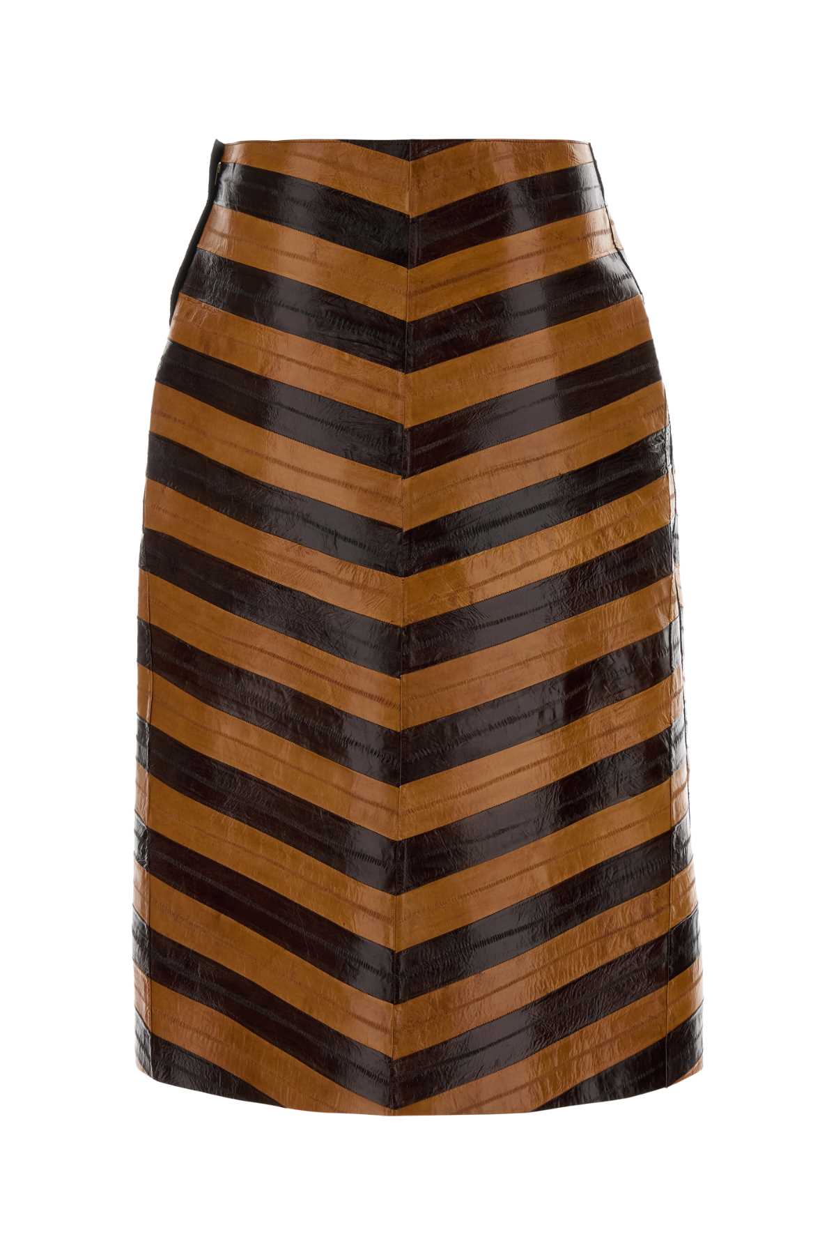 Fendi Two Tone Leather Skirt