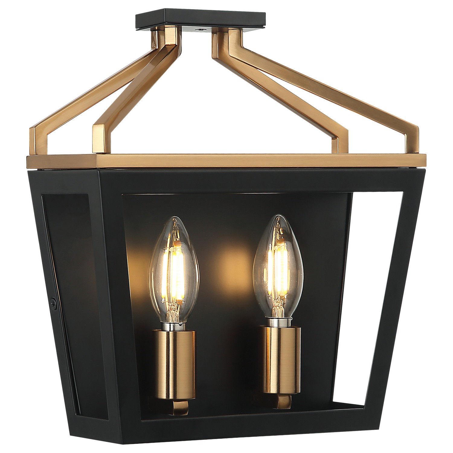 Black + Aged Gold Brass Wall Sconce from the Mavonshire Collection
