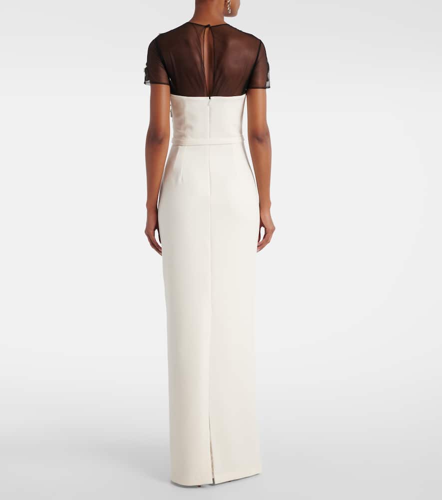Embellished crêpe gown