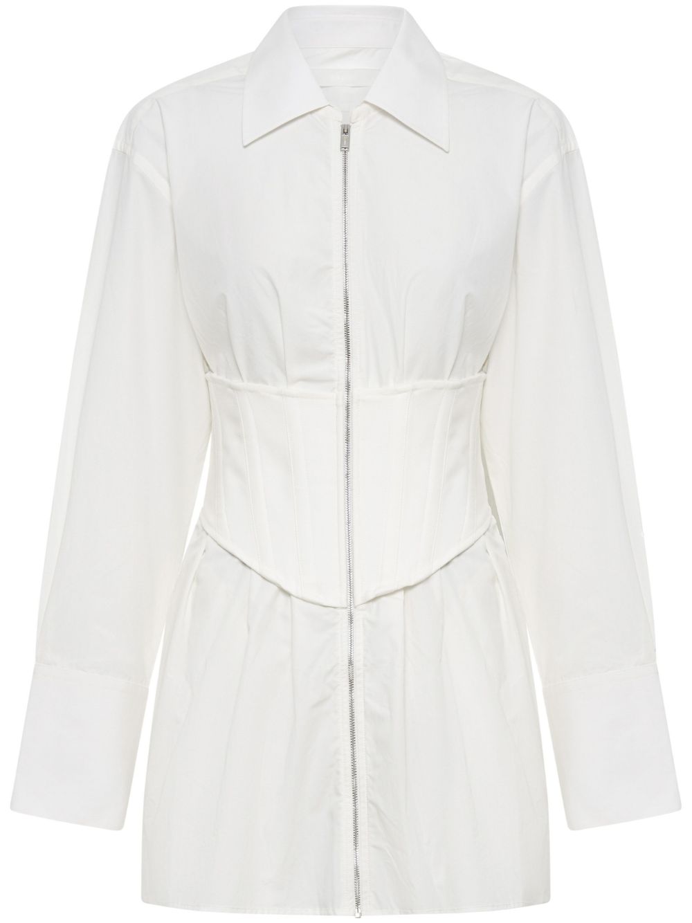 Corset organic-cotton minidress - White