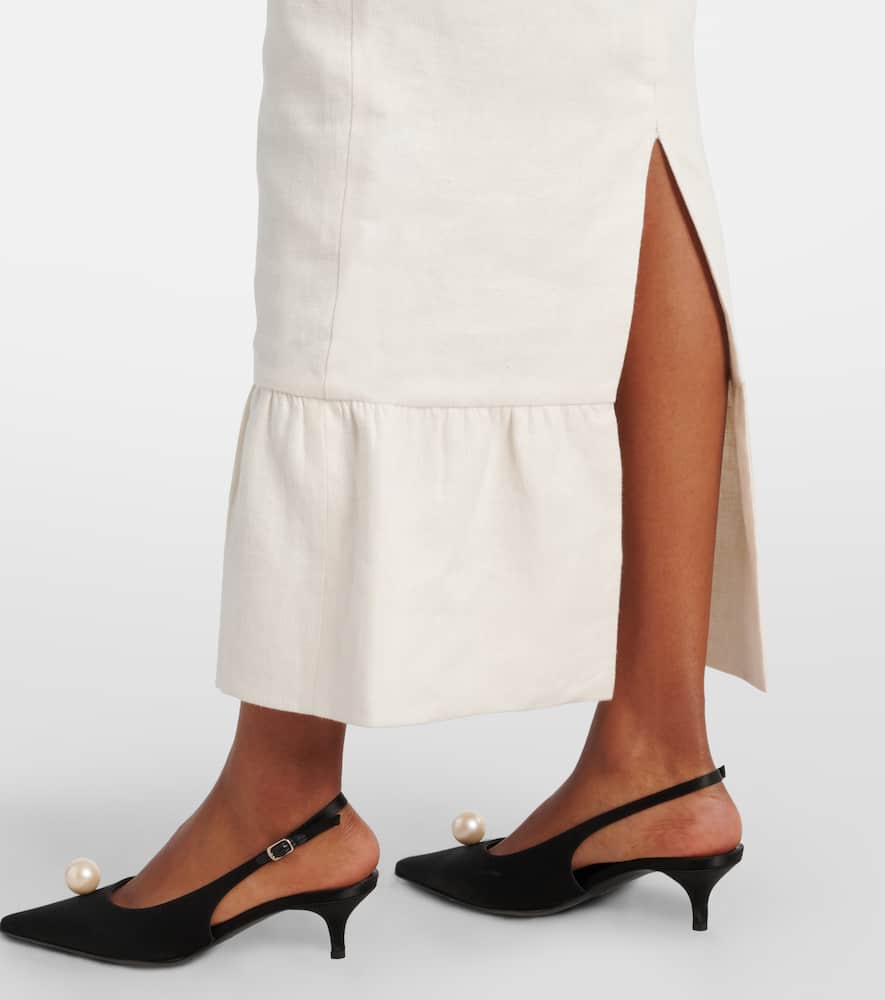 Matilda tiered linen pencil skirt