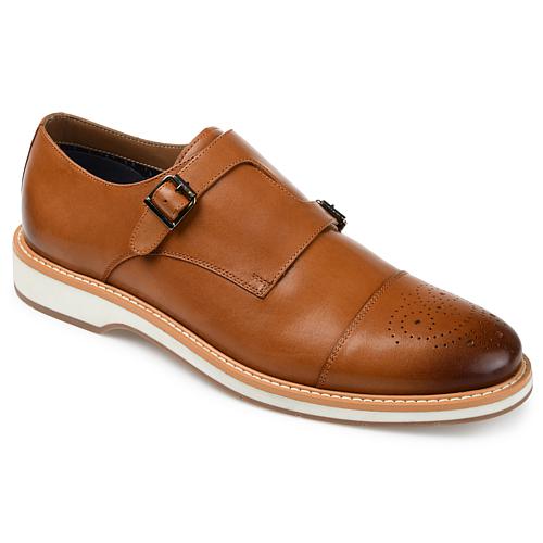 Men's Ransom Cap Toe Leather Monk Strap Dress Shoe - Tan
