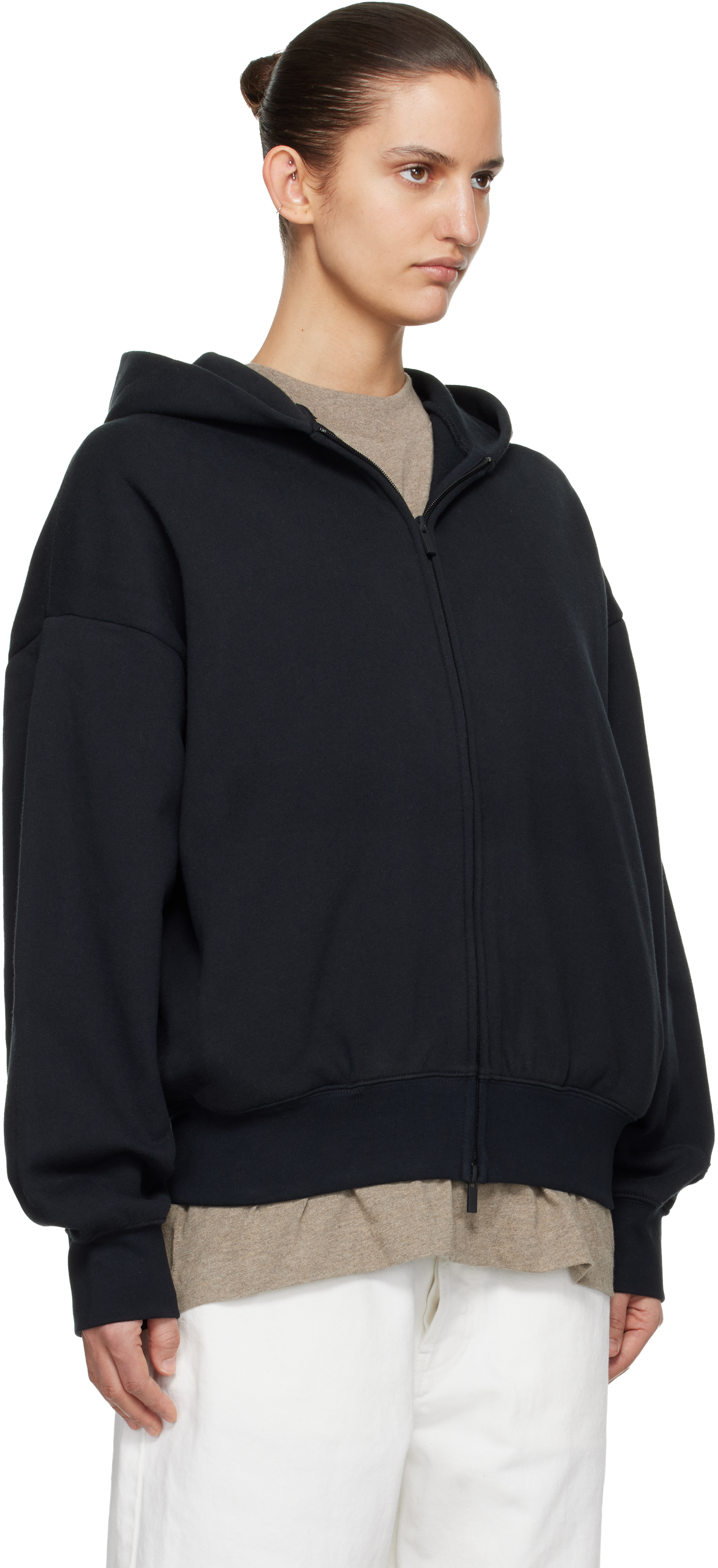 Black Classic Zip-Up Hoodie